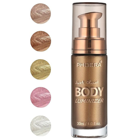 PHOERA Body Luminizer Highlighter, Waterproof Moisturizing and Glow For Face & Body, Face Body Glow Illuminator (103 Glistening Bronze)-Velvo Beauty