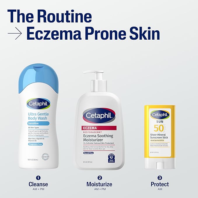 CETAPHIL ECZEMA RESTORADERM Soothing Moisturizer, For Eczema Prone Skin, 16 oz, Fewer Symptom Flare-Ups, 48 Hour Hydration, 1% Skin Protectant Colloidal Oatmeal, Steroid Free, Doctor Recommended Brand-Velvo Beauty