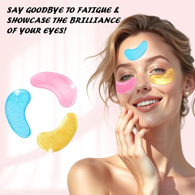 Eye Masks (36 Pairs) - Caffeine, Retinol, 24K Gold for Puffiness, Dark Circle, Wrinkles, Fine Lines - Firming Eye Gel Pads, Great for Holiday Gifts and Personal Use-Velvo Beauty