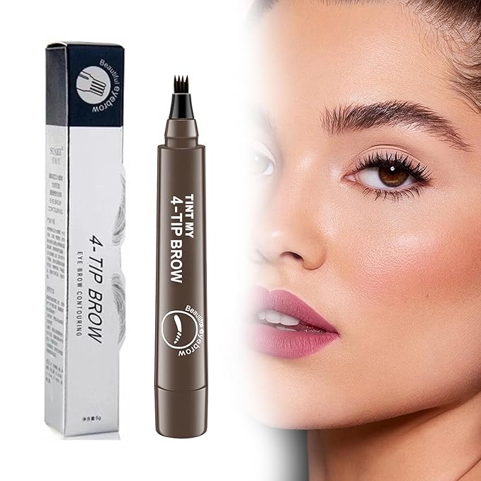 2025 Upgraded Magic Eyebrow Pencil for Women, Long-Lasting Ultra-Fine Tip Waterproof Eye Brow Pencils with 4 Fork, Smudge-Proof Natural Brow Makeup for Women - Dark Brown-Velvo Beauty