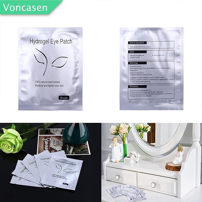 100 Pairs Set,Under Eye Pads,Comfy and Cool Under Eye Patches Gel Pad for Eyelash Extensions Eye Mask Beauty Tool-Velvo Beauty