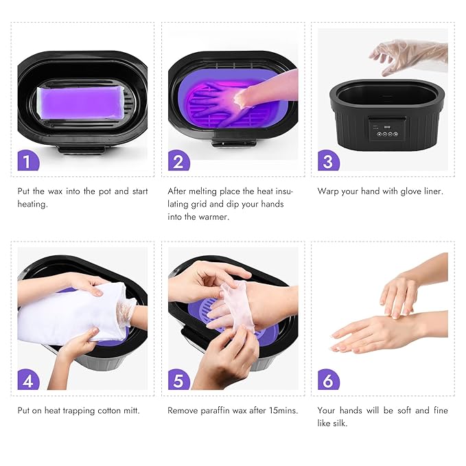 Paraffin Wax Machine for Hand and Feet, Waxkiss 5000ml Paraffin Bath with Lavender Paraffin Wax Warmer for Professional Spa & Arthritis Treatment At Home-Velvo Beauty