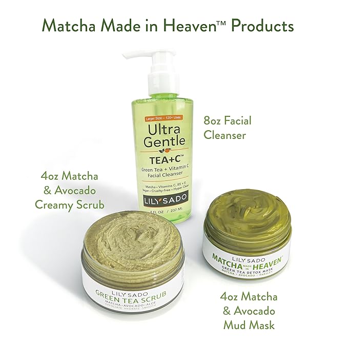 LILY SADO TEA+C™ Green Tea & Vitamin C Face Cleanser – Natural Vegan Antioxidant Daily Face Wash with Aloe, Rosehip, Meadowfoam - Gentle Deep Cleansing for Acne, Blackheads, Blemishes. 8 oz-Velvo Beauty