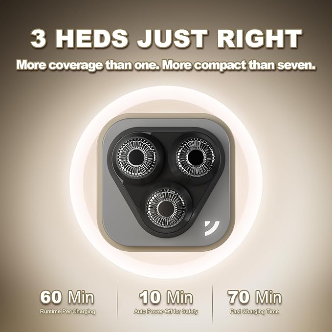 Facial Hair Removal for Women, 3D Floating Blade Rotary Razor, Wet/Dry Electric Shaver, Portable & USB Rechargeable Epilator Hair Remover for Face, Upper Lip, Chin, Arms & Legs (Beige)-Velvo Beauty