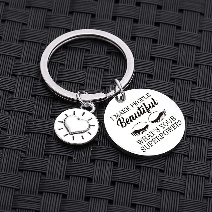 Beauty Salon Jewelry Lash Girl Gift Make Up Artist Gift Lash Girl Keychain Beautician Keychain Eye Lash Artist Gift Eyelash Keychain Beautician Appreciation Gift-Velvo Beauty
