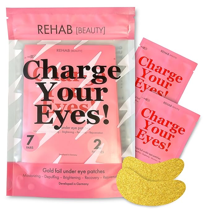 24k Gold Under Eye Patches for Puffy Eyes (7 Pairs) – Gold Foil Under Eye Masks for Dark Circle with Betaine, Hyaluronic Acid – Skincare Eye Bags Patches Treatment for Men & Women-Velvo Beauty