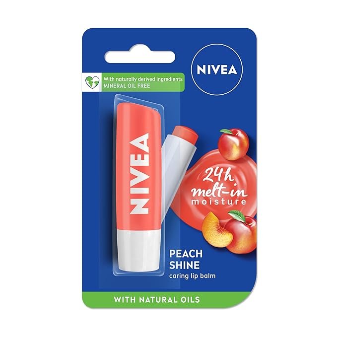 Nivea Lip Balm - Fruity Shine PEACH -Pack of 1-Velvo Beauty