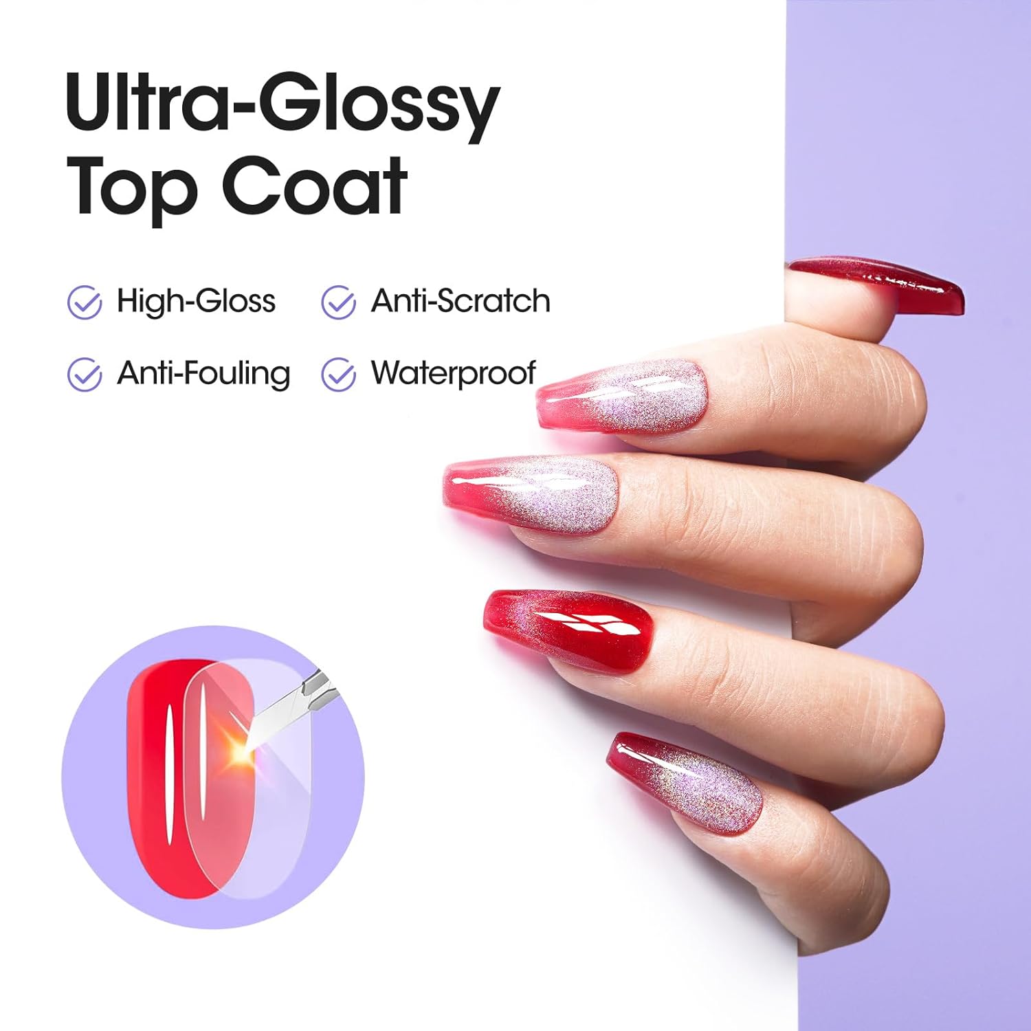 Gellen 4 in 1 Nail Glue Gel and No Wipe Gel Top Coat for False Nail Tips & Acrylic Nails & Clear Press on Nails, 18ML Long Lasting Nail Gel Kit, Home Salon Manicure Set-Velvo Beauty