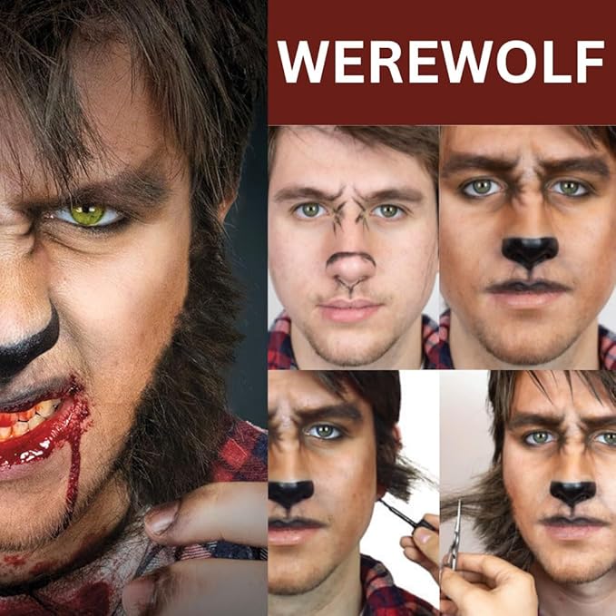Mehron Makeup Premium Character Kits| Makeup Kits for Halloween & Cosplay| Made in the USA | Complete Makeup Kit | Includes all Makeup, Tools, & Instructions on How to Create the Look | (Werewolf)-Velvo Beauty