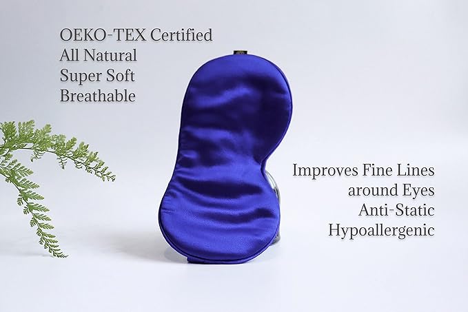 Premium 25 Momme Mulberry Silk Eye Mask for Sleeping (Royal Navy)-Velvo Beauty