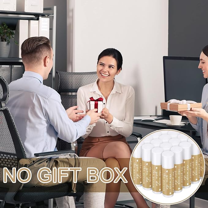 Demissle Thank You Gifts for Coworker Lip Balm Bulk Set Inspirational Appreciation Gifts Leaving Farewell Gifts Vanilla Ingredients Lips Care Products for Friends Teacher Worker Employee (12 Pcs)-Velvo Beauty