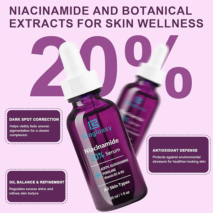 20% Niacinamide Serum for Face,Niacinamide Vitamin B3 B5 Concentrated Serum,Moisturizer,Pore Minimizer,Anti-aging Discoloration Correcting Treatment-Velvo Beauty
