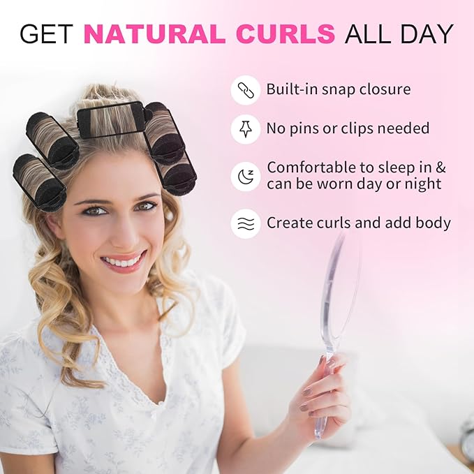 36 Pieces Foam Sponge Hair Rollers - Soft Hair Styling Curlers for Hair Curls (Black, Flexi Rod, 2.8x0.98inch)-Velvo Beauty