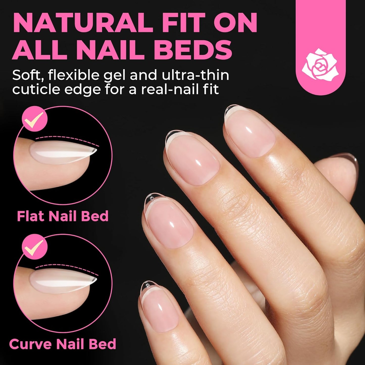 UNA GELLA Extra Short Almond Nail Tips Full Cover 504PCS Gel Nail Tips Short Almond Shaped Nails Tips Soft Gelly Gel Clear Fake Nails Tip for Acrylic Nail Tip Soak Off Home DIY Salon Nails 12 Sizes-Velvo Beauty