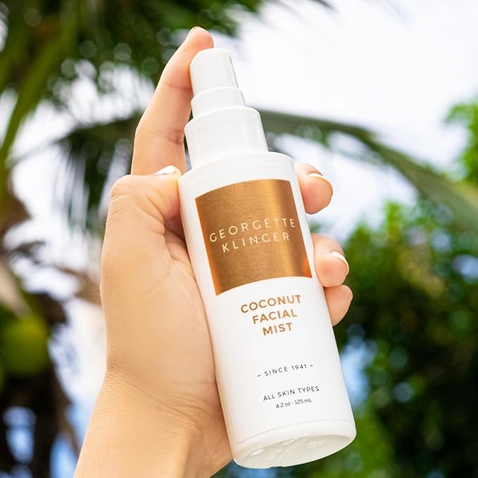 Georgette Klinger Coconut Facial Mist - Hydrating, Long-Lasting Makeup Setting Spray with Moisturizing Antioxidants for Dewy Matte Face, Protects and Plumps Dehydrated Skin - 4.2 oz-Velvo Beauty
