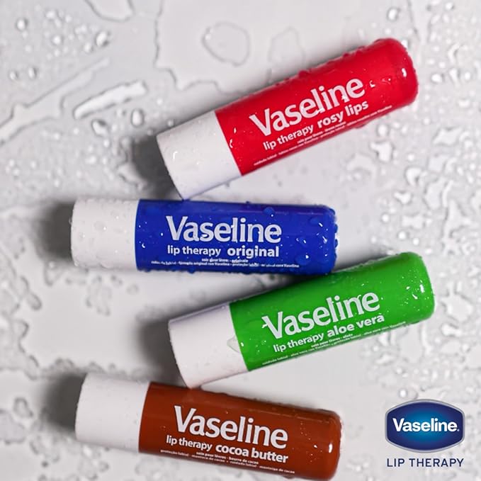 Vaseline Lip Therapy Rosy Lips - Hydrating Lip Balm Pack, Vaseline Stick, Lip Moisturizer for Dry Lips, 0.16 Oz Each (Pack of 12)-Velvo Beauty