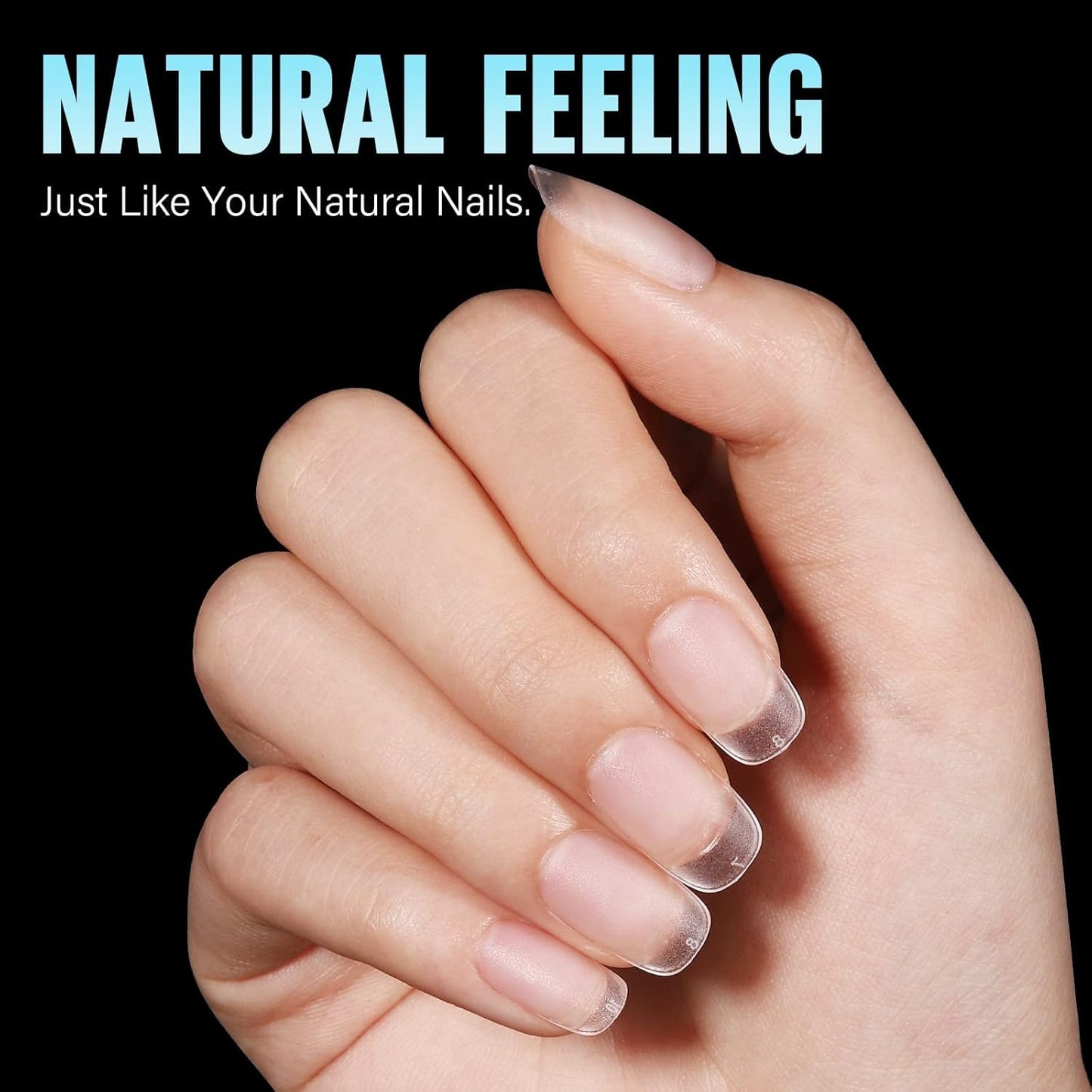 TOMICCA Short Oval Nail Tips, 240Pcs 15Sizes Double Sided Matte Nail Tips for Manicure, Acrylic Full Cover Fake False Press on Nails for Home DIY Art-Velvo Beauty