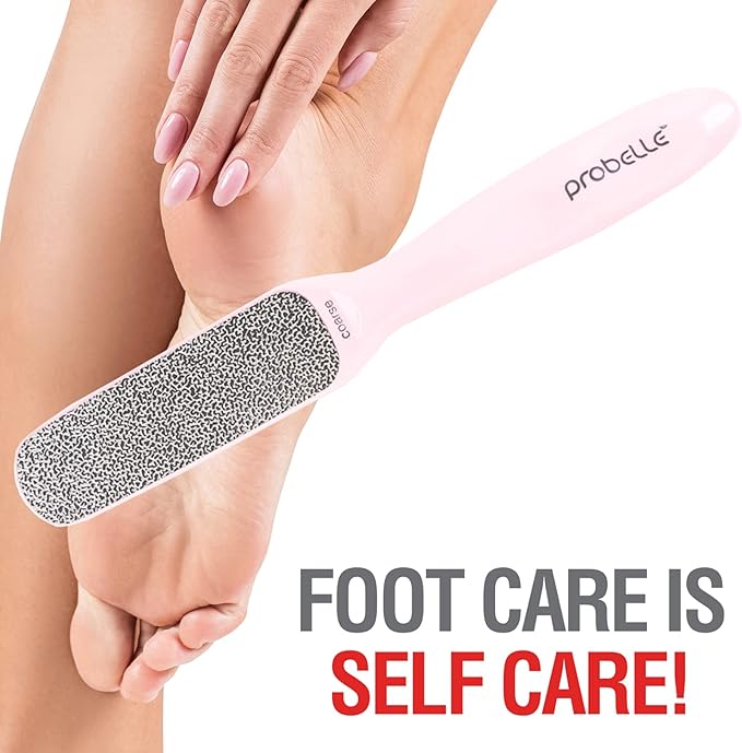 Probelle Double Sided Multidirectional Nickel Foot File Callus Remover - Immediately Reduces calluses and Corns to Powder for Instant Results, Safe Tool (Pink)-Velvo Beauty