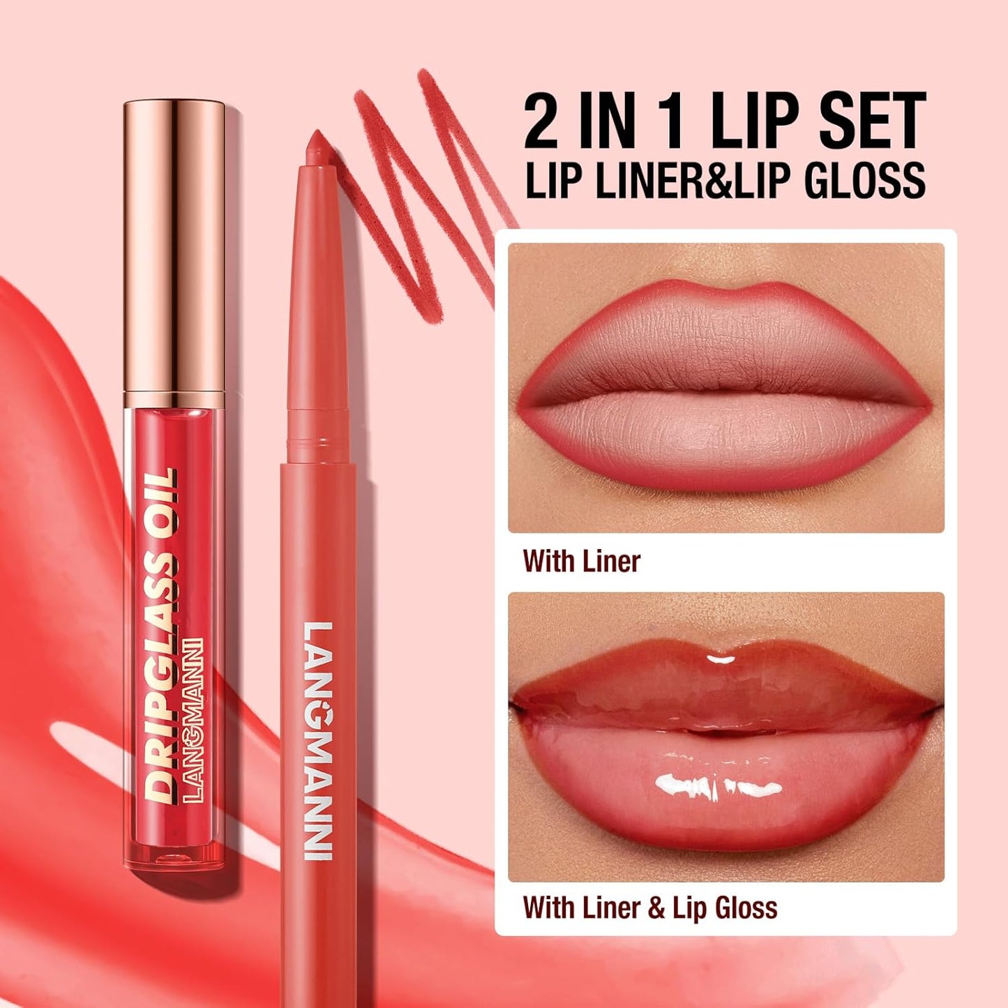 6pcs Hydrating Lip Oils + Lip Liner Pencil Lip Combo Sets, 24H Long-Lasting Lip Kit with Lip Liner and Gloss, Nourishing, Non-Sticky Tinted Stain Lip Gloss Plumping Lip Oil Set for Women(Set B)-Velvo Beauty