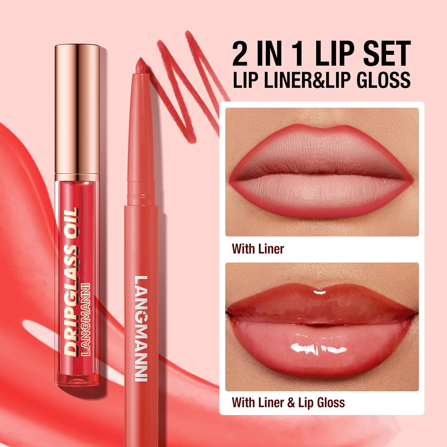 6pcs Hydrating Lip Oils + Lip Liner Pencil Lip Combo Sets, 24H Long-Lasting Lip Kit with Lip Liner and Gloss, Nourishing, Non-Sticky Tinted Stain Lip Gloss Plumping Lip Oil Set for Women(Set B)-Velvo Beauty