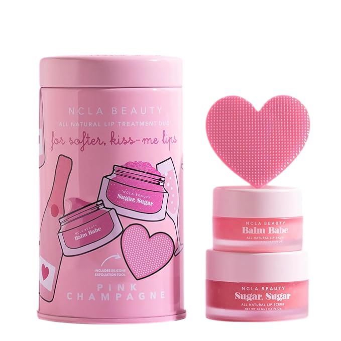 NCLA - Lip Care Set + Lip Scrubber | Clean, Natural, Non-Toxic Beauty (Pink Champagne)-Velvo Beauty