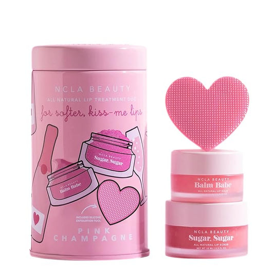 NCLA - Lip Care Set + Lip Scrubber | Clean, Natural, Non-Toxic Beauty (Pink Champagne)-Velvo Beauty
