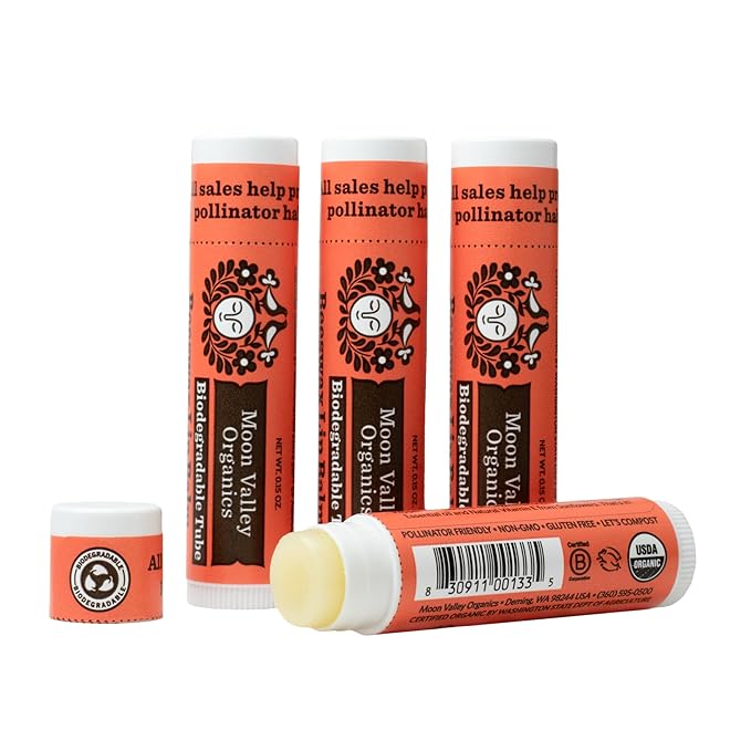 Moon Valley Organics Beeswax Lip Balm for Moisturizing Lips and Cuticles (ZINGY CINNAMON, 4 Count (Pack of 1))-Velvo Beauty