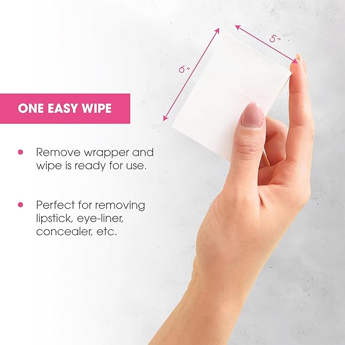 Diamond Wipes Face Cleansing and Waterproof Makeup Remover Wipes, Case of 50 Wipes, Alcohol Free Wipes with Vitamin E-Velvo Beauty