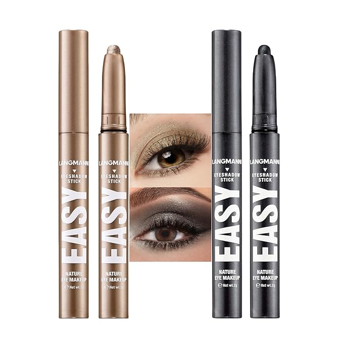 Jolilab Eyeshadow Stick Set, 2 Colors Matte Professional Bright-Colored Contouring and Highlight Eyeshadow Stick, Cream Waterproof Long Lasting High Pigmented Eye Shadow. (2, 11+23 2pcs)-Velvo Beauty