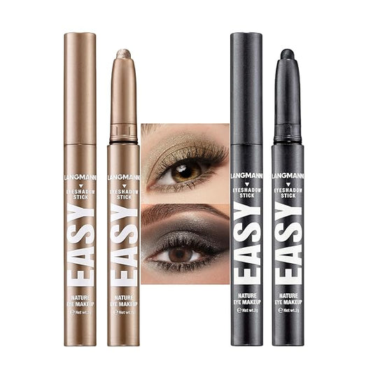 Jolilab Eyeshadow Stick Set, 2 Colors Matte Professional Bright-Colored Contouring and Highlight Eyeshadow Stick, Cream Waterproof Long Lasting High Pigmented Eye Shadow. (2, 11+23 2pcs)-Velvo Beauty