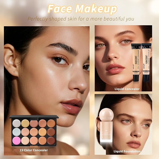 Makeup Kit Makeup Set for Women Teens full Kit Makeup Kits for Teenagers Makeup Gift Sets for Teen Girls Women Christmas Girls Gifts Eyeshadow-Velvo Beauty