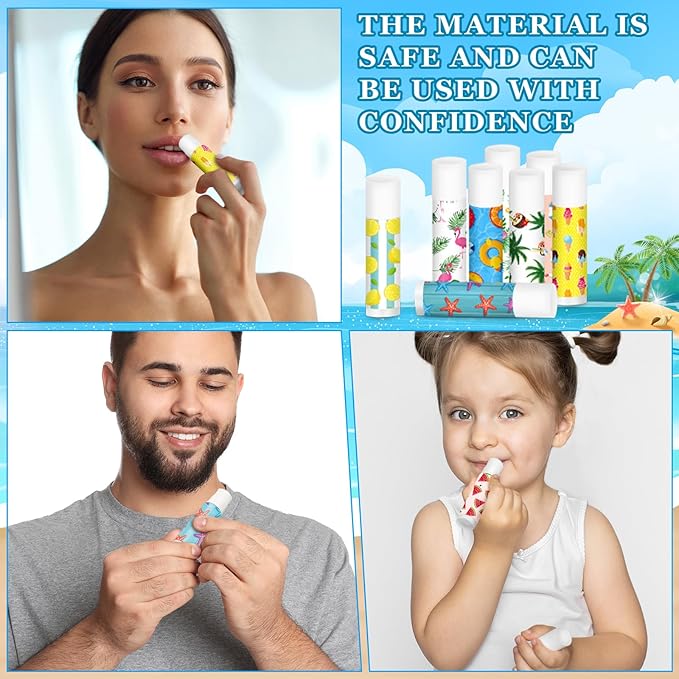 100 Pcs Summer Lip Balm Bulk Moisturizing Lip Balm Jasmine Flavor Lip Balms Cream Tropical Hawaiian Beach Luau Party Lip Care Product for Stocking Stuffers Beauty Gifts Women Men-Velvo Beauty