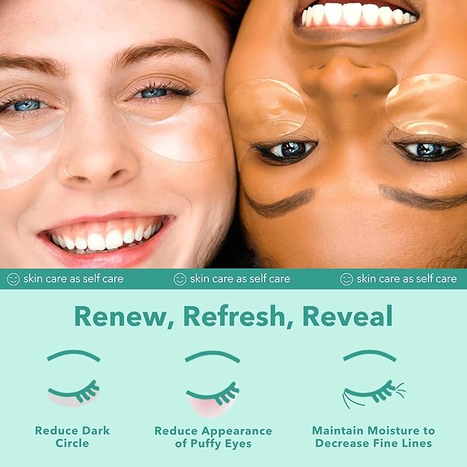 Patchology Rejuvenating Under Eye Gels - Hydrating Eye Mask w/Caffeine, Hydrolyzed Collagen & Centella Asiatica- Under Eye Patches For Dark Circles - Minimize Puffiness & Wrinkle Reducer - 30 Pairs-Velvo Beauty