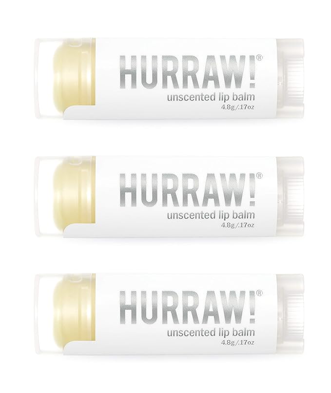 Hurraw! Unscented Lip Balm, 3 Pack: Organic, Certified Vegan, Cruelty and Gluten Free. Non-GMO, 100% Natural Ingredients. Bee, Shea, Soy and Palm Free. Made in USA-Velvo Beauty