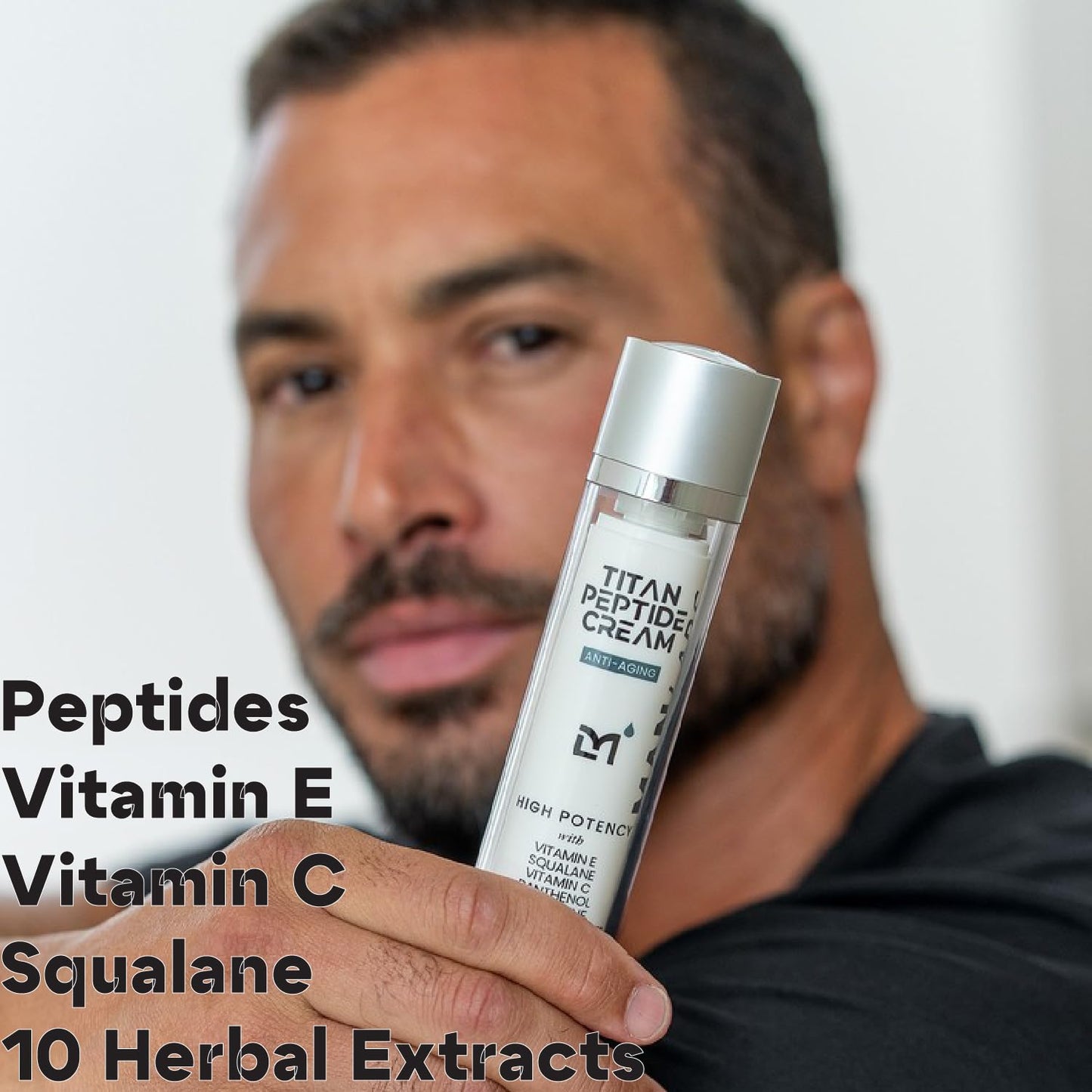 Titan Peptide Anti-Aging Mens Face Cream – Mens Face Moisturizer – For Men, Face Lotion – Men, Skin Care – Tighten, Firm, Revitalize – Peptides, Vitamin C & E, Squalane – All Skin – Unscented-Velvo Beauty