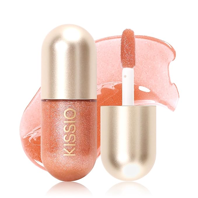 KISSIO Lip Plumper,Color Lip Plumper Gloss,Lip Enhancer,Plant Extracts Plumping Lip Serum,Moisturizing Lip Gloss for Fuller Lips and Hydrated Beauty Lips 5.5ml (03 Lakeside)-Velvo Beauty