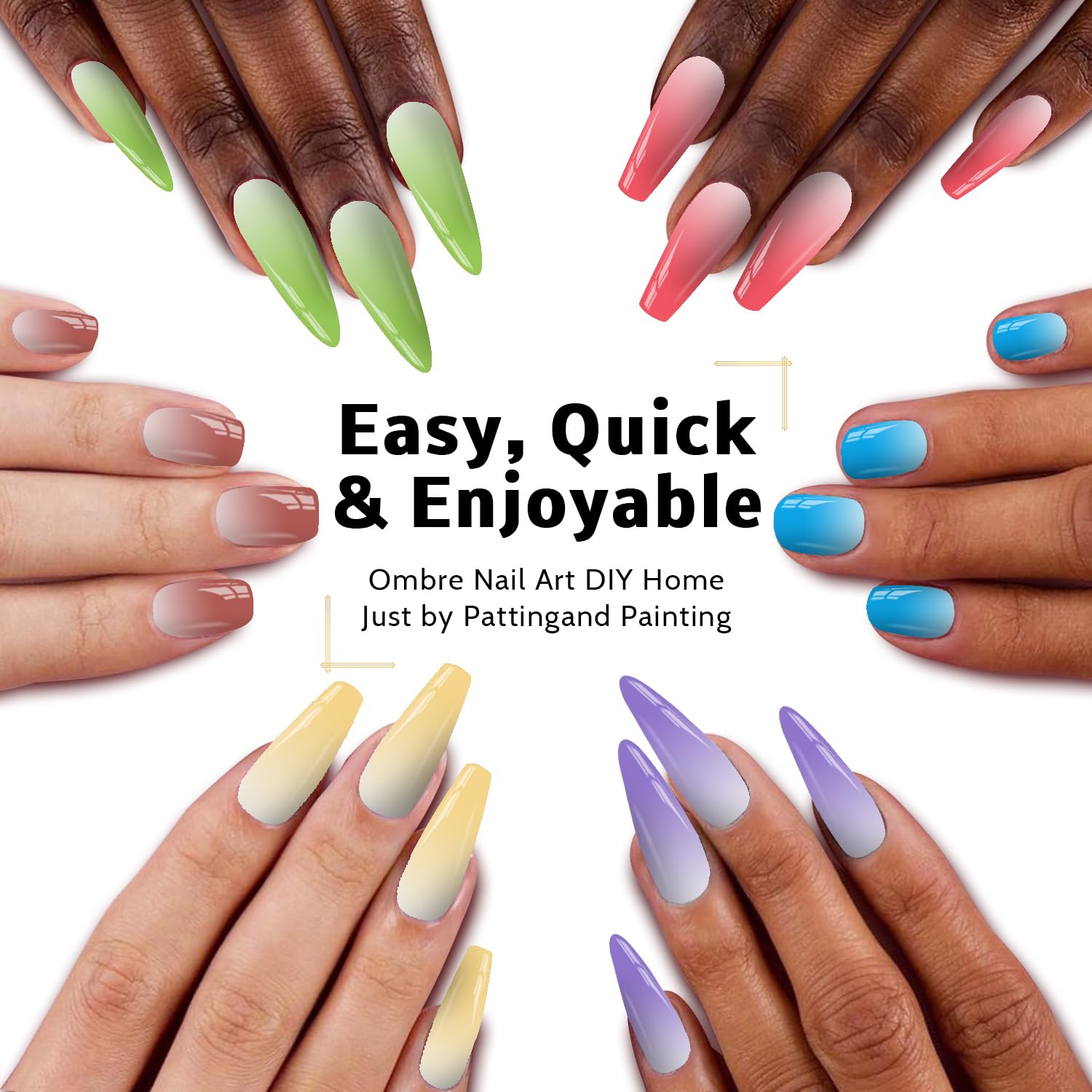 Sponge Pat Paint Nail Gel, Ombre Nails Gradient Gel Nail Blush Blooming Aura Nails Drawing Stripper Floral Painting DIY Nail Art, No Wipe, UV/LED Curing (16 Colors B)-Velvo Beauty