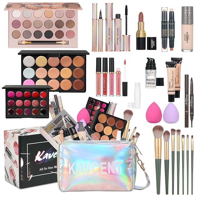 Makeup Sets for Teens Makeup Kit for Women Full Kit Makeup set Makeup Kit Eyeshadow Palette Foundation Mascara Contour Lipgloss Makeup Teenager Gift-Velvo Beauty