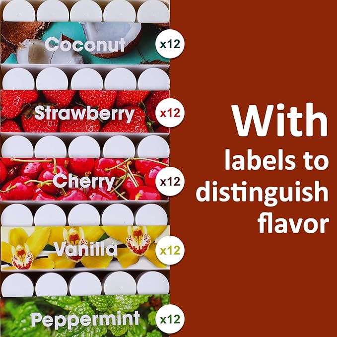 60 Pack Lip Balm Unlabeled, Natural Lip Balm Bulk Blank Tube, Personalized Lip Balm for Party Favors and Gift Basket Filling, Wedding or Baby Shower-5 Flavors-Velvo Beauty