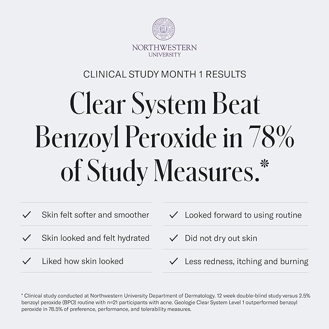 Geologie Clear System | 3-Step Acne Treatment & Skincare Set | Clears Skin Fast | Acne Gel Cleanser, SPF15 Day Cream & .2% Retinol Face Cream For Men & Women | Month 2 / Level 2-Velvo Beauty