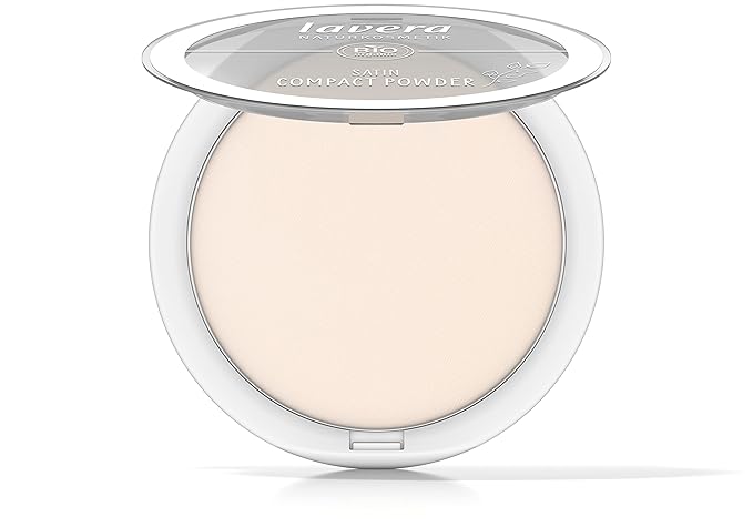 lavera Satin Compact Powder -Light 01- nude - almond oil & rice powder - Vegan - matting - long-lasting - Velvety texture 0.32 Fl Oz-Velvo Beauty