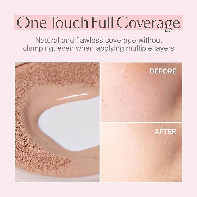 LA MUSE Korean Cushion Foundation, #21 Light Beige(2 Packs) | Lightweight, Breathable but Perfect Blemish Cover for Summer | Long-Lasting, Korean Foundation with Radiant Dewy Finish | Skin Hydrating-Velvo Beauty