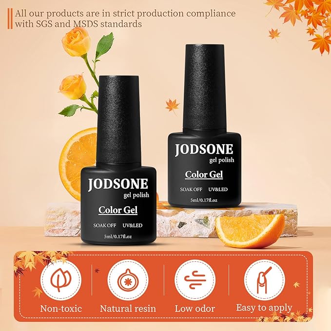 JODSONE 36 Pcs Gel Nail Polish Kit with U V Light of 32 Color Gel Polish Nail Collections Base and Top Glitter Coat Manicure Tools-Velvo Beauty