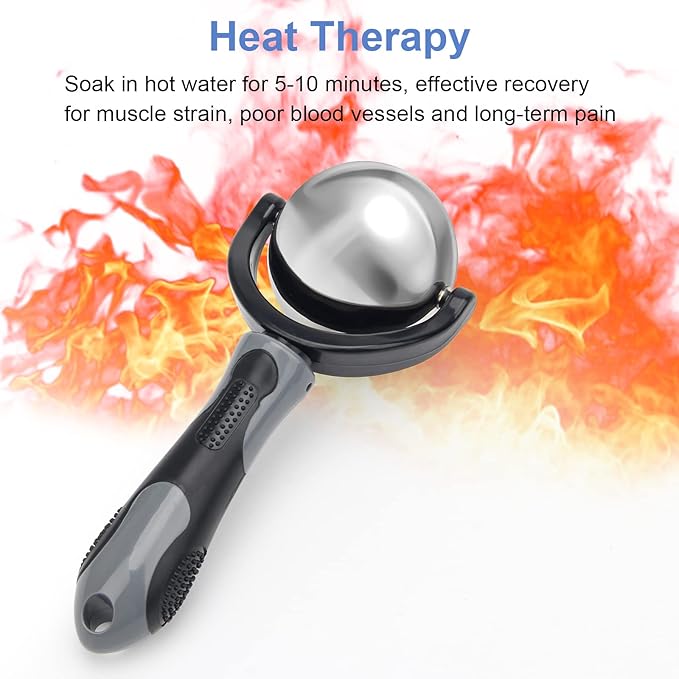 Cold Massage Roller Ball, Cold Therapy Relief, Portable Fitness Ice Roller Ball with Handle, Great Tool for Back/Neck Pain, Muscles Recovery and Inflammation-Velvo Beauty