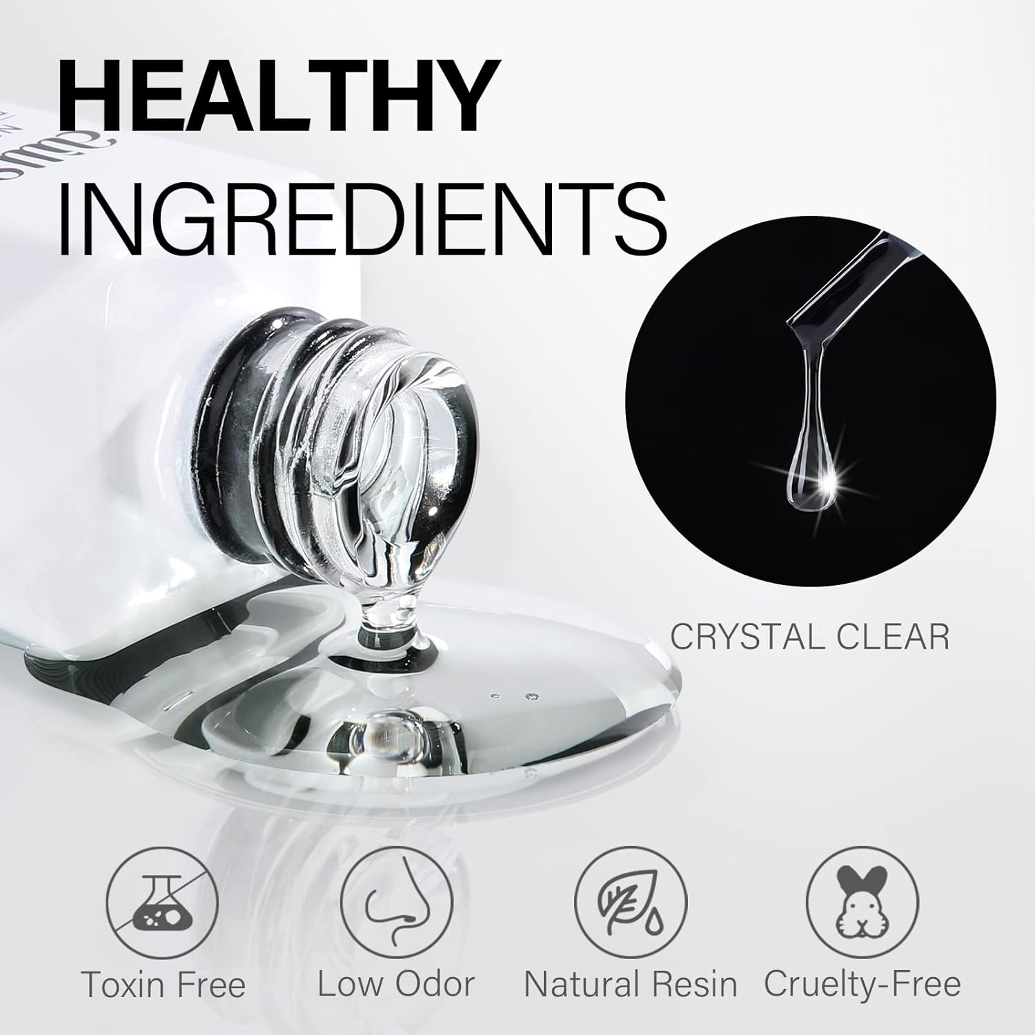 AILLSA Gel Nail Glue for Acrylic Nails, 4 in 1 Super Strong Nails Gel Glue for Fake Nail Tips,15ML High Capacity Long Lasting Brush On Nail Glues for Rhinestone Pearl Foil, (U V Lamp Curing Needed)-Velvo Beauty