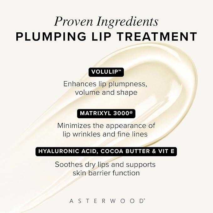 Asterwood Lip Treatment & Balm - with Volulip, Hyaluronic Acid, & Matrixyl 3000 - Hydrating, Plumping, Moisturizing, Anti-Aging - Plumper, Fuller Lips - for Women & Men - 0.5 Fl Oz-Velvo Beauty