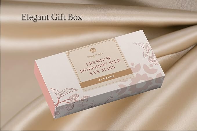 Premium 25 Momme Mulberry Silk Eye Mask for Sleeping (Champagne)-Velvo Beauty