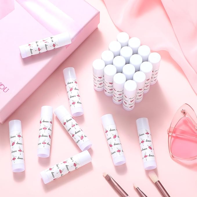 24 Pack Dance Theme Ballet Lip Balms Bulk Moisturizing Lip Balms Back To School Gift Ballet Gifts Lip Balm Christmas Thanksgiving Day Dance Party Thanks Gift for Dancer Girl Woman-Velvo Beauty