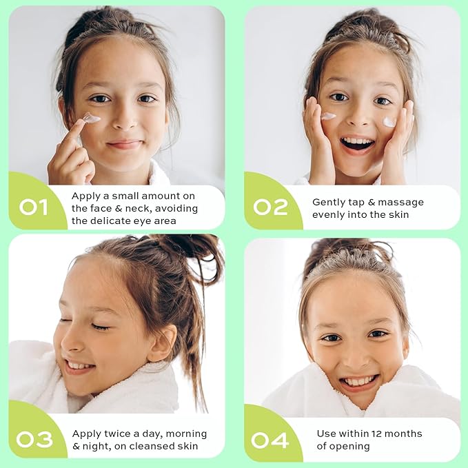 Face Moisturizer with Hyaluronic Acid Face Cream for Kids - Facial Cream & Gentle Moisturizer with Strawberry Extract & Vitamin E - Daily Facial Cream Moisturizer for Dry & Sensitive Skin 50ml-Velvo Beauty