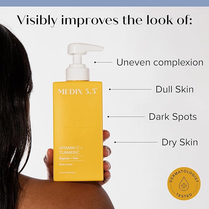 MEDIX 5.5 Vitamin C Cream Face Lotion & Body Lotion Moisturizer | Anti Aging Skin Care Firming & Brightening Cream Diminishes The Look Of Uneven Skin Tone, Age Spots, & Sun Damaged Dry Skin, 15 Fl Oz-Velvo Beauty